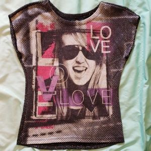 Justice Black Metallic Tshirt